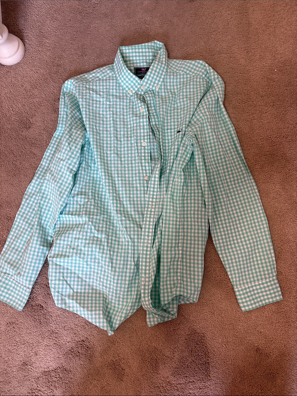 Vineyard Vines Mint Green Gingham Button-Down Shirt